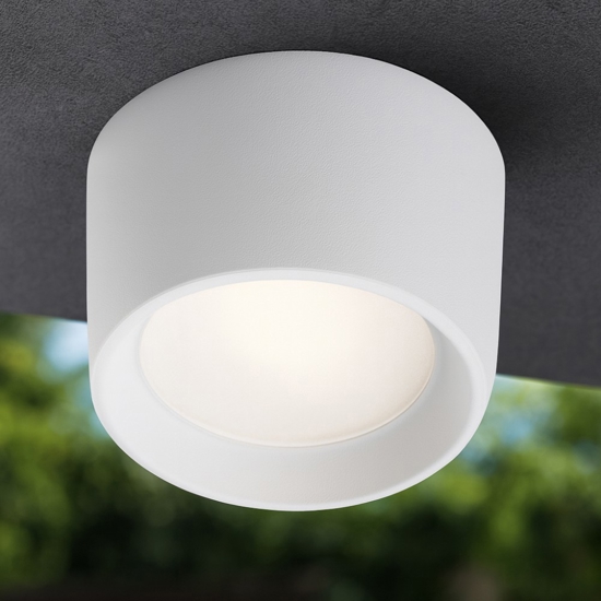 Faretto a soffitto da esterno pisa bianco tondo top light