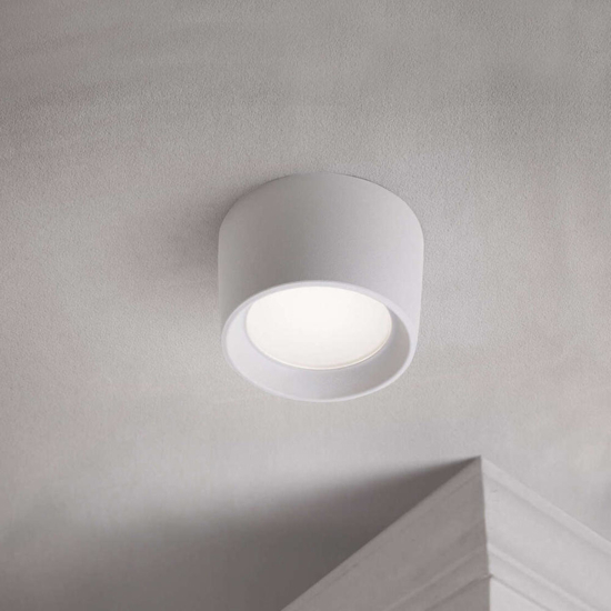Faretto a soffitto da esterno pisa bianco tondo top light