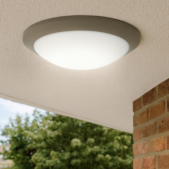 Plafoniera da esterno base grigio rotonda ip65 ondaluce