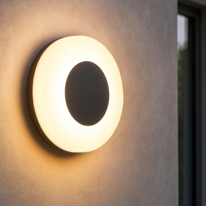 Applique da esterno rotonda nero 14w 2300k-3000k-4000k