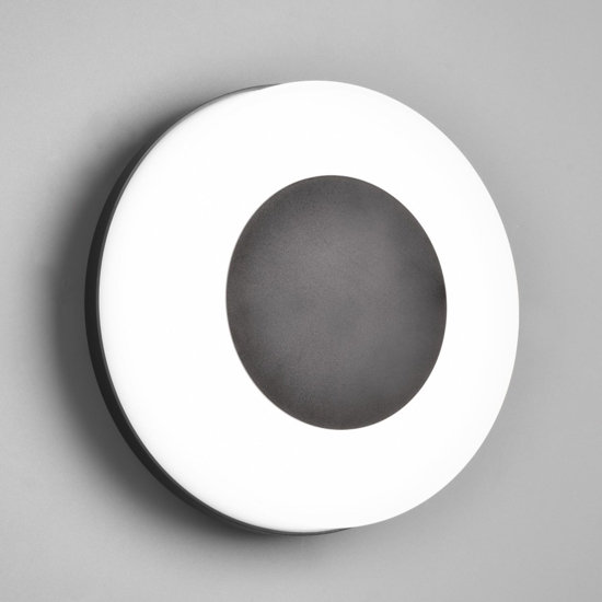 Applique da esterno rotonda nero 14w 2300k-3000k-4000k