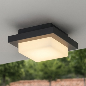 Plafoniera da esterno quadrata 14cm antracite led 3000k