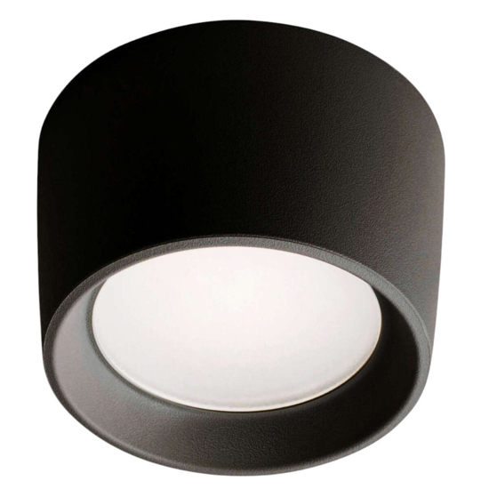 Faretto a soffitto da esterno top light pisa nero tondo