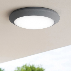 Plafoniera rotonda da esterno top light verona grigia