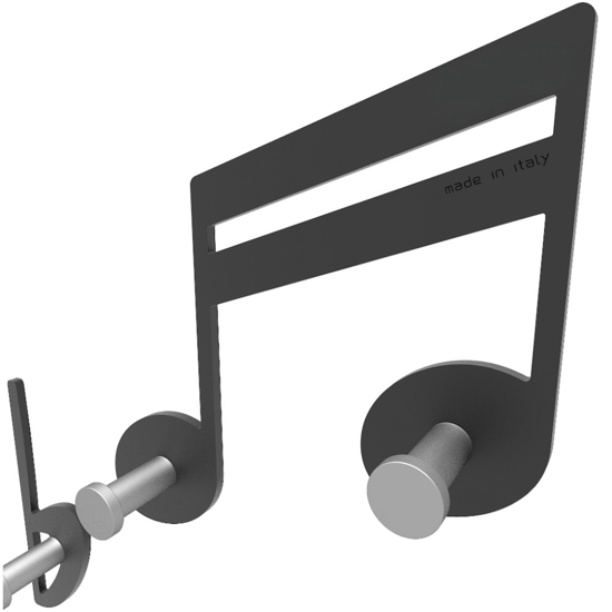 Appendiabiti da parete design musicale verdi nero