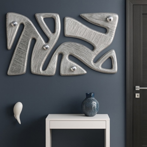 Grande appendiabiti da parete design decorativo moderno argento