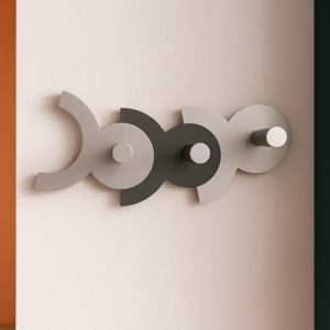 Appendiabiti moderno da parete nero grigio