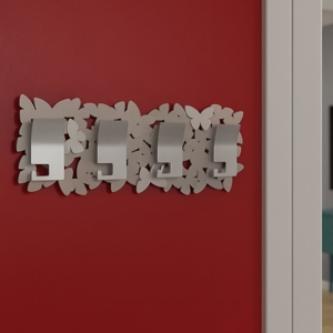 Appendiabiti moderno da parete farfalle legno colore tortora