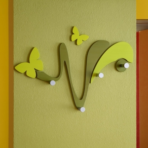 Appendiabiti farfalle da muro moderno verde oliva design originale