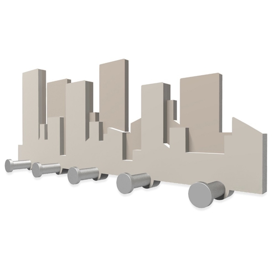 Skyline appendiabiti da parete moderno legno tortora