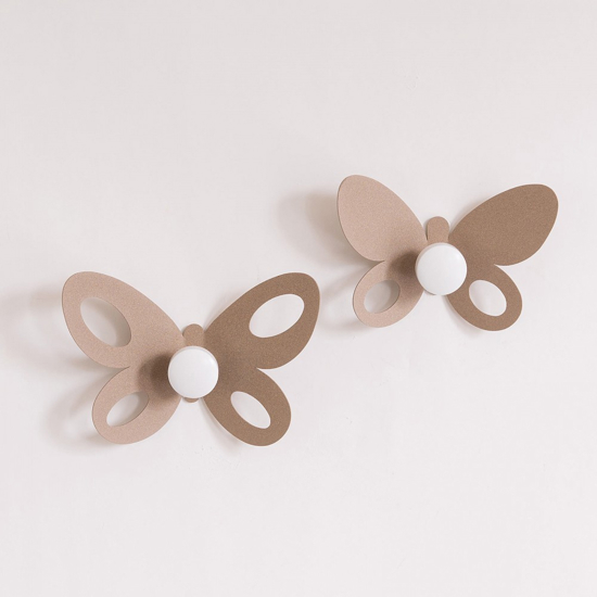 Ganci appendiabiti a parete farfalle beige