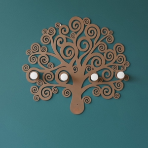 Appendiabiti da parete moderno albero della vita bronzo