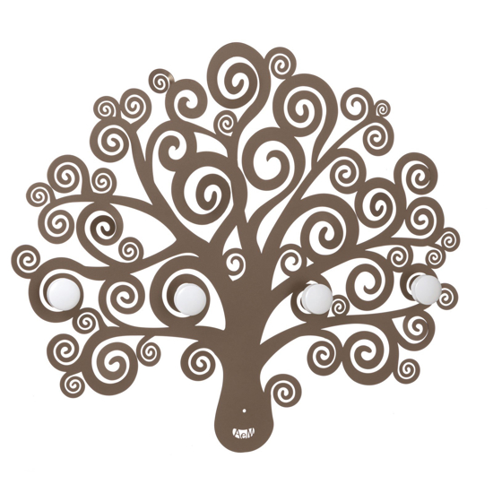 Appendiabiti da parete moderno albero della vita bronzo