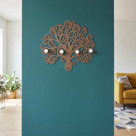 Appendiabiti da parete moderno albero della vita bronzo
