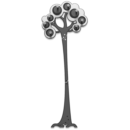 Appendiabiti albero da parete legno colore bianco grigio