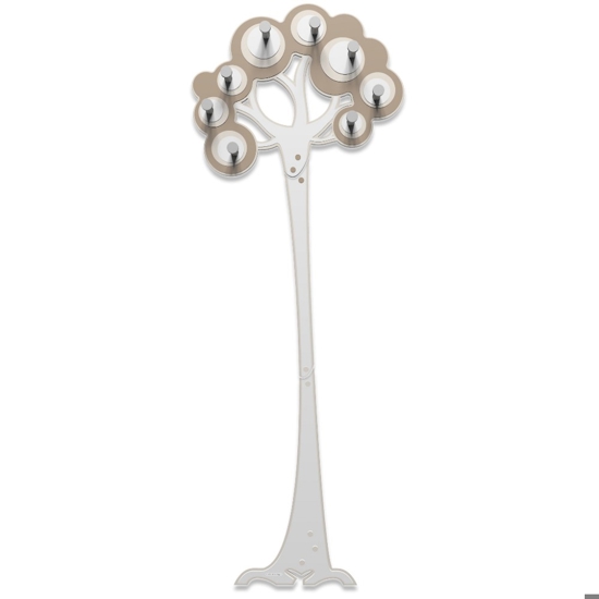 Appendiabiti design albero da parete moderno legno colore caffelatte 