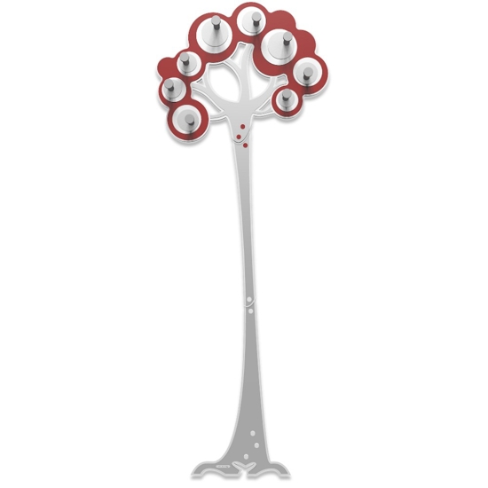 Appendiabiti design moderno da parete legno colore rosso rubino grigio 