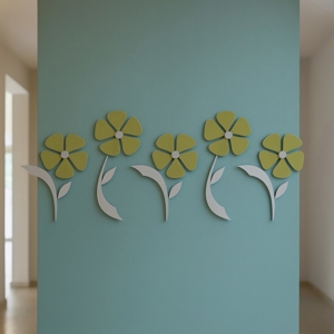 Visualizza i dettagli per Appendiabiti moderno fiori da parete legno colore verde oliva Appendiabiti moderno fiori da parete legno colore verde oliva