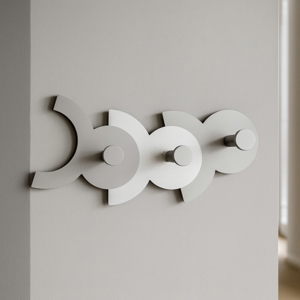 Diennea appendiabiti moderno bianco e grigio