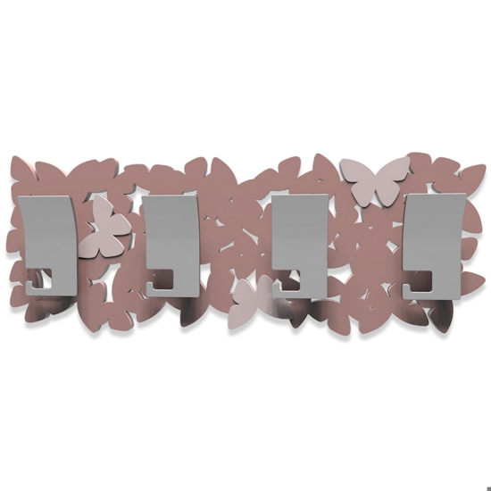 Appendiabiti da parete moderno legno colore rosa nuvola 
