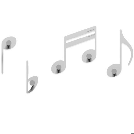 Appendiabiti da parete note musicali legno bianco Appendiabiti da parete note musicali legno bianco
