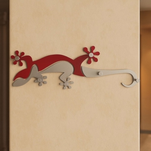 Appendiabiti da parete moderno legno rosso rubino grigio