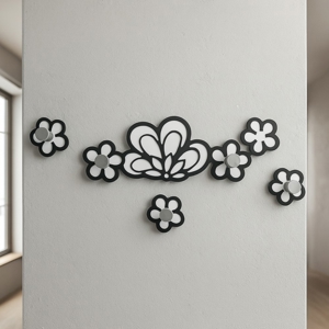 Visualizza i dettagli per Appendiabiti da parete design moderno legno colore nero Appendiabiti da parete design moderno legno colore nero