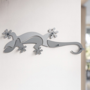 Appendiabiti geko in legno da parete colore bianco grigio