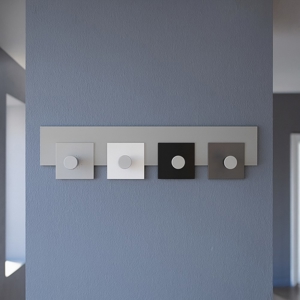 Appendiabiti a muro 4 ganci nero bianco grigio moderno