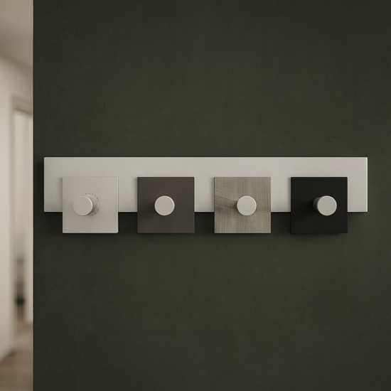 Appendi abiti moderni da parete 4 ganci design radica grigia per ingresso