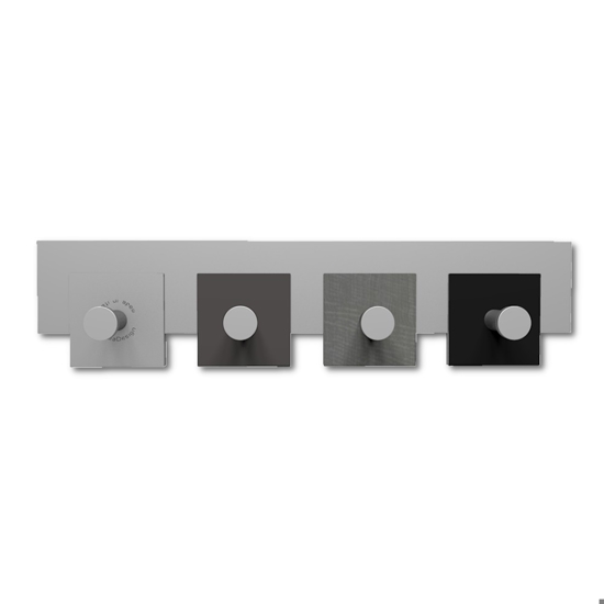 Appendi abiti moderni da parete 4 ganci design radica grigia per ingresso