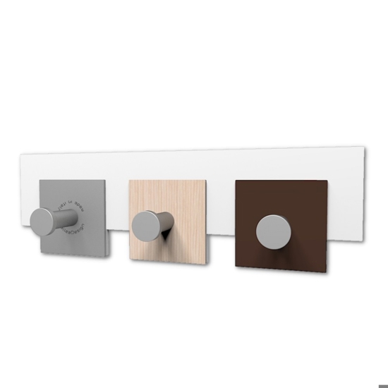 Stripes appendi panni 3 ganci da muro rovere decappato
