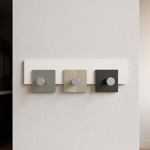 Appendiabiti moderno da parete 3 ganci rovere breeze grigio
