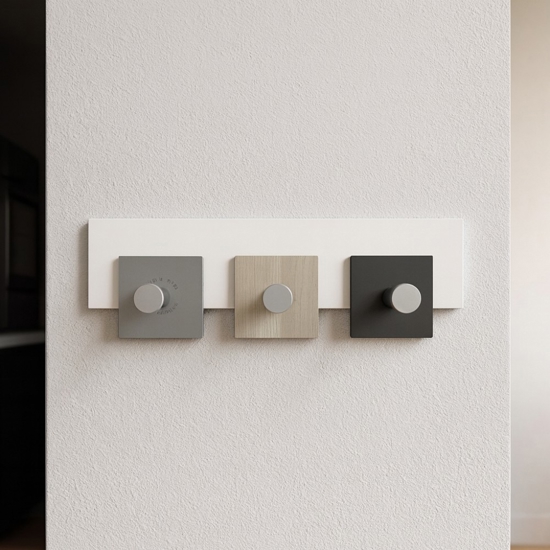 Appendiabiti moderno da parete 3 ganci rovere breeze grigio Appendiabiti moderno da parete 3 ganci rovere breeze grigio