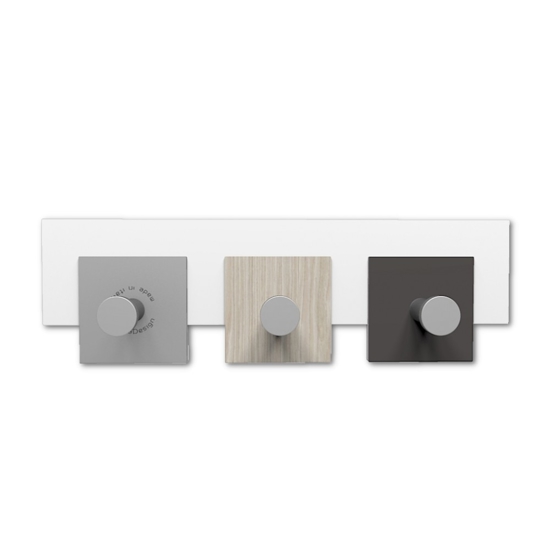 Appendiabiti moderno da parete 3 ganci rovere breeze grigio Appendiabiti moderno da parete 3 ganci rovere breeze grigio