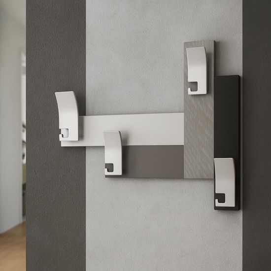 Appendipanni moderno da parete legno grigio nero design