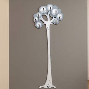 Visualizza i dettagli per Appendiabiti moderno da parete albero legno colore carta da zucchero Appendiabiti moderno da parete albero legno colore carta da zucchero