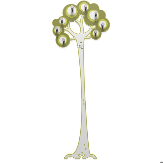 Appendiabiti da parete moderno albero legno colore verde oliva