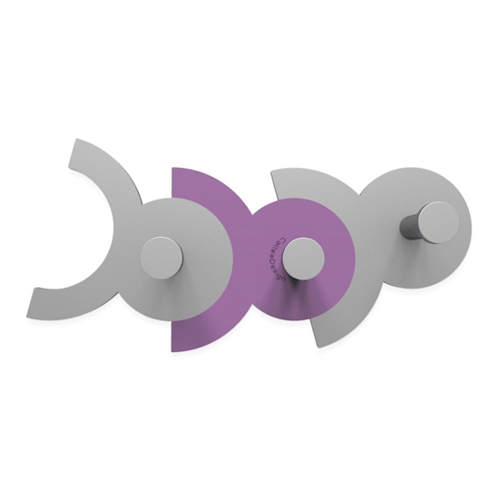 Appendiabiti da parete viola grigio moderno diennea legno