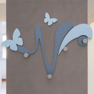 Appendiabiti da parete butterfly legno colore carta da zucchero 