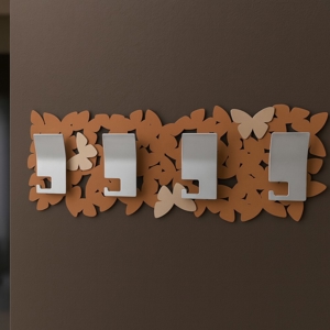 Appendiabiti moderno farfalle da parete colore abbronzato arancione