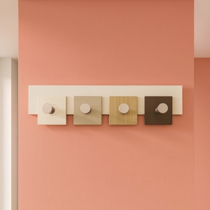 Moderno appendiabiti da muro design noce canaletto