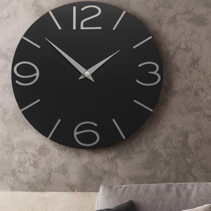 Orologio da muro moderno legno nero rotondo