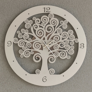 Orologio da muro albero della vita avorio bronzo rotondo