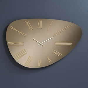 Orologio da muro moderno 60x90 vetro bronzo numeri romani