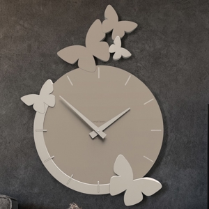 Orologio moderno farfalle da muro colore tortora