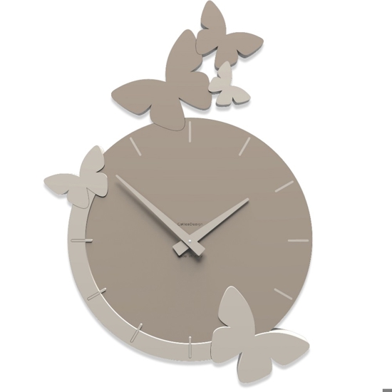 Orologio moderno farfalle da muro colore tortora