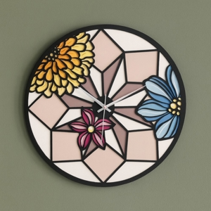 Orologio da parete moderno fiori mosaico bongelli preziosi