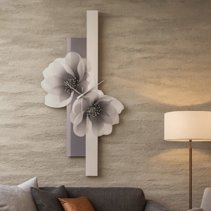 Orologio da parete verticale fiori grigio bongelli preziosi