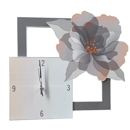 Orologio da muro rose bongelli preziosi cipria 50x45 con strass Orologio da muro rose bongelli preziosi cipria 50x45 con strass